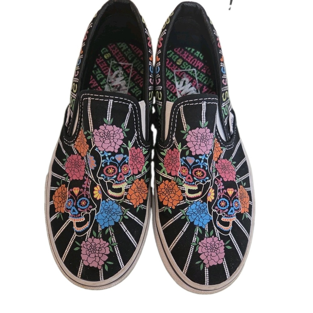 Vans Classic Slip On Dia De Los Muertos Black Glow in the Dark US M 5.5 W 7.0‎